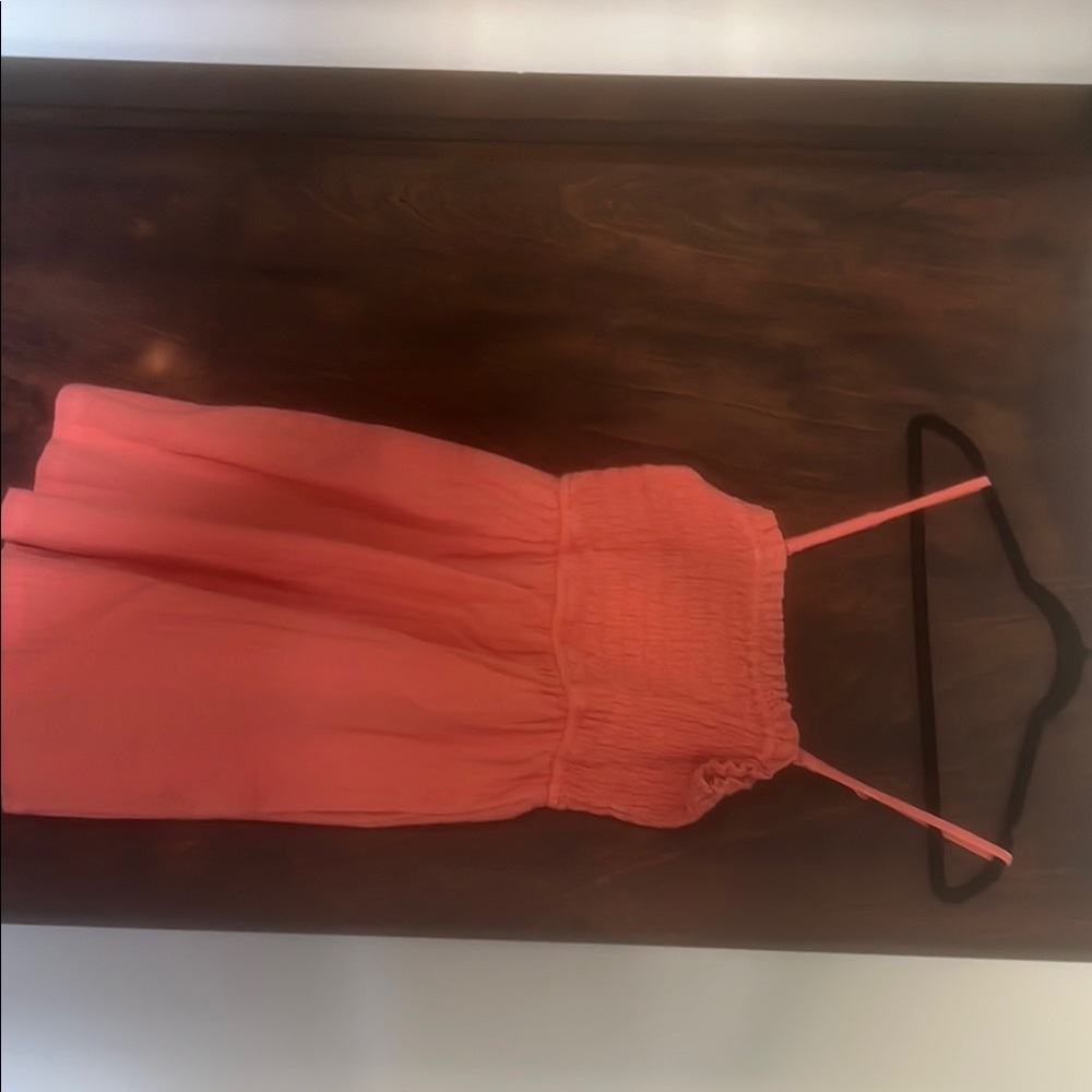 Coral Sleeveless romper pilcro/anthropologie